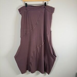 Bluefish Barclay Fold Over Lantern Bell Shape Midi Skirt Size 2 Plum Lagenlook